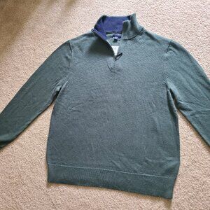 NEW! J. Crew evergreen 1/4-zip pullover (Large)